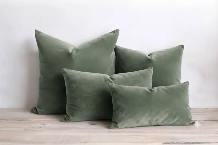 Emile Velvet Cushion - Sky