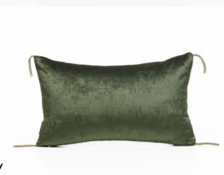 Bérengère Leroy Zahara Emeraude (Emerald) & Verone Avocat (Avocado) Cushion