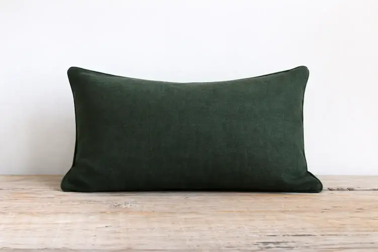Bérengère Leroy Zahara Emeraude (Emerald) & Verone Avocat (Avocado) Cushion