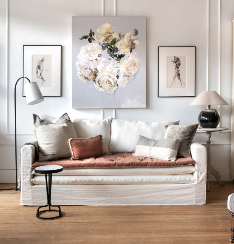Bérengère Leroy Chenille French Overlay Mattress or Sofa Cover in Rose