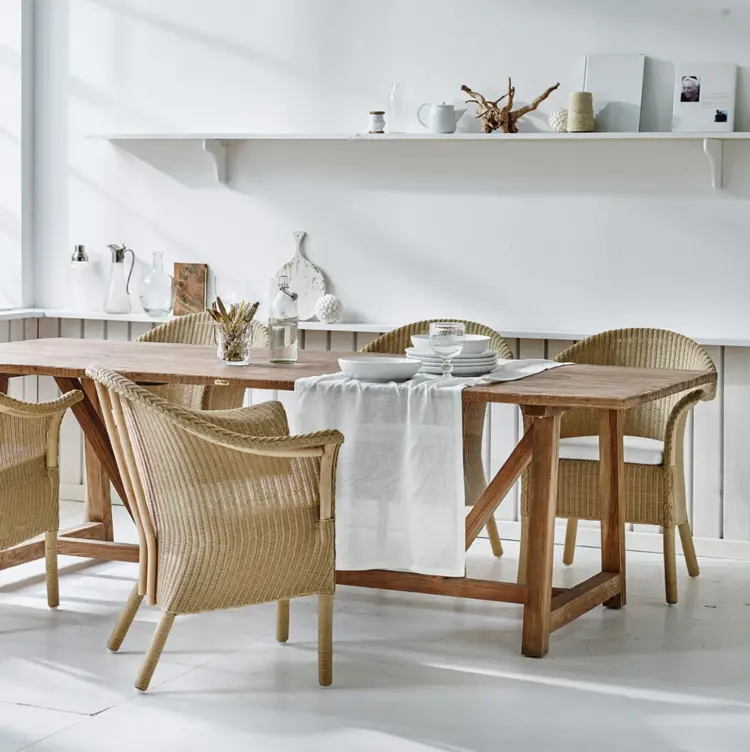 Classic Rattan Chair in Natural Loom w cushion