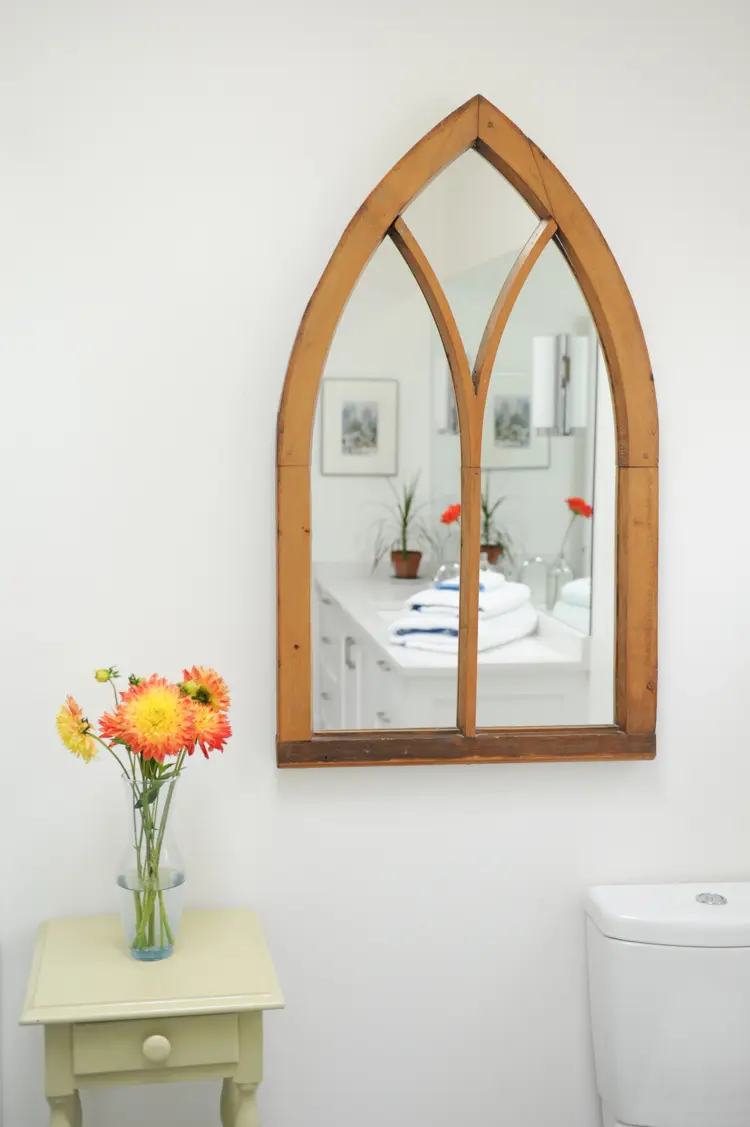 Antique Gothic Pine Mirror