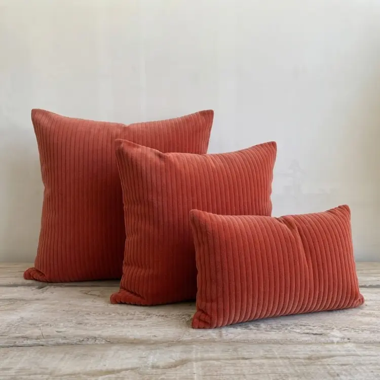 Manuel Canovas Roma Velvet Cushion in Corail