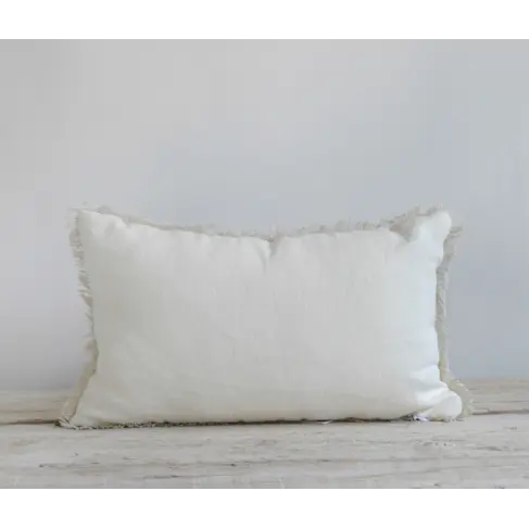 Bérengère Leroy Capri Linen Cushion in Chalk 12x20"