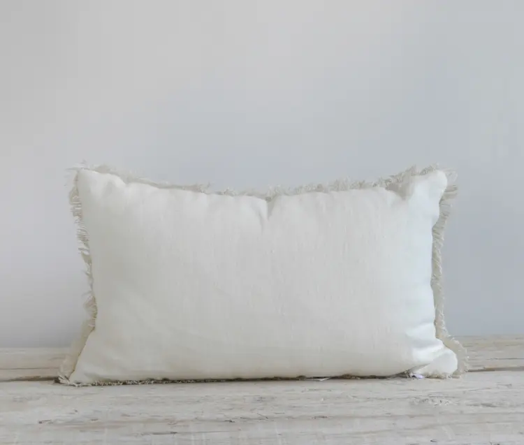 Bérengère Leroy Capri Linen Cushion in Chalk 12x20"