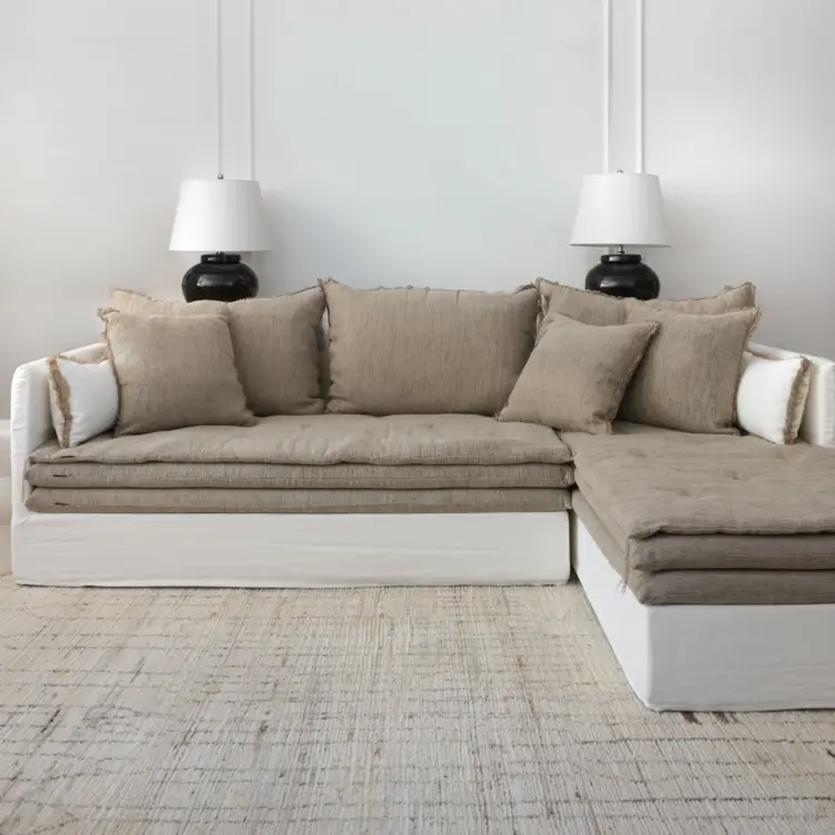 Bérengère Leroy Capri Linen Cushion in Chalk 12x20"