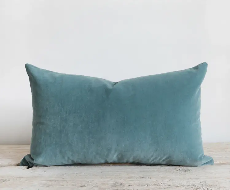 Emile Velvet Pillow in Aegean