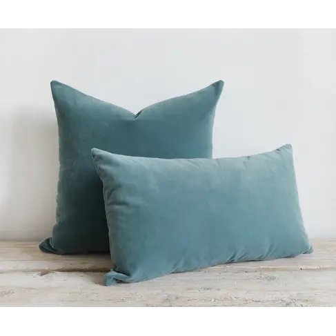 Emile Velvet Cushion in Aegean