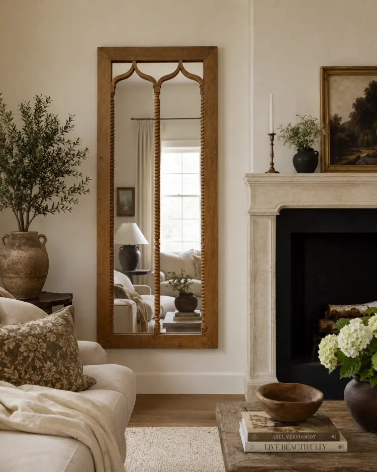Antique Window Frame Mirror 33" x 61"