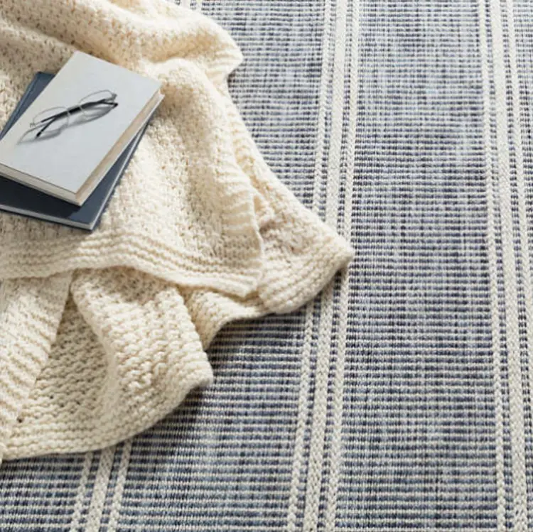 Malta Blue Woven Wool Rug (2x3 & 2.5x8 in stock)