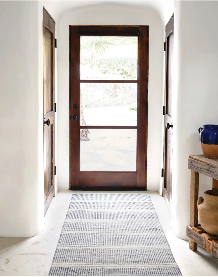 Malta Blue Woven Wool Rug (2x3 & 2.5x8 in stock)