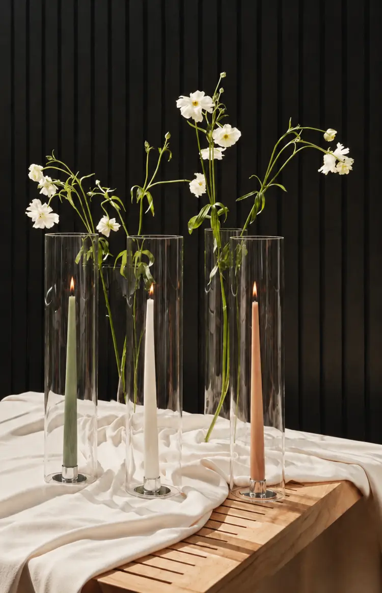 Cylinder Glass Hurricane (2 sizes)