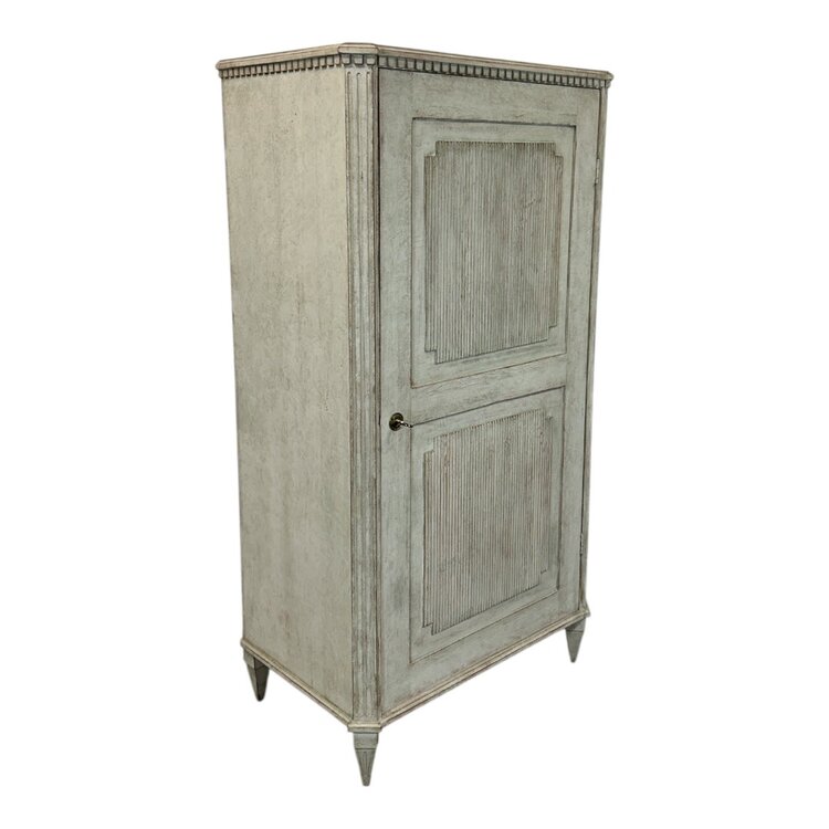 Antique Gustavian Grey Wardrobe