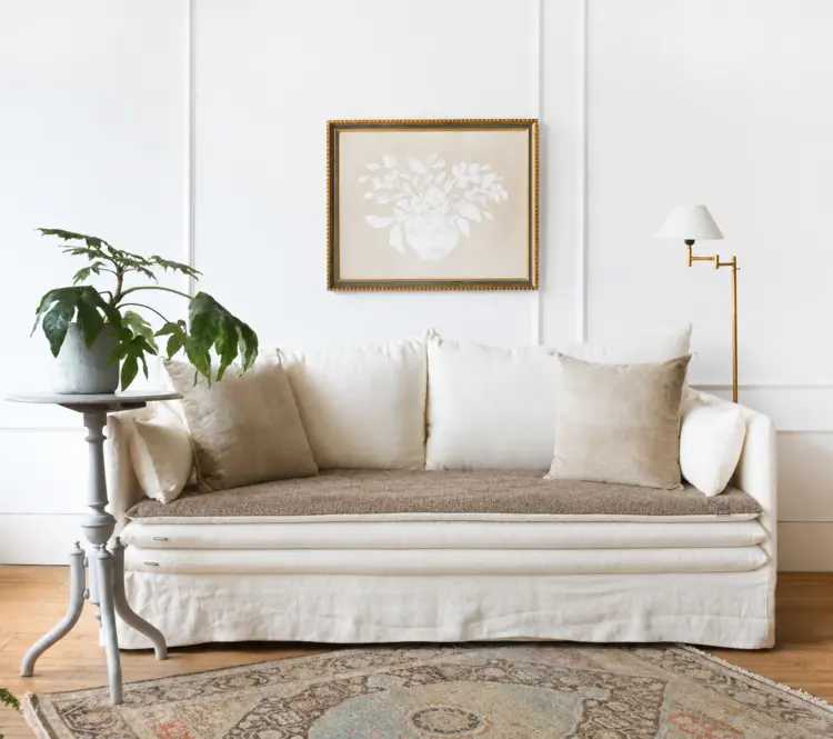 Bérengère Leroy French Overlay Mattress Tsar Ciment & Capri Chalk