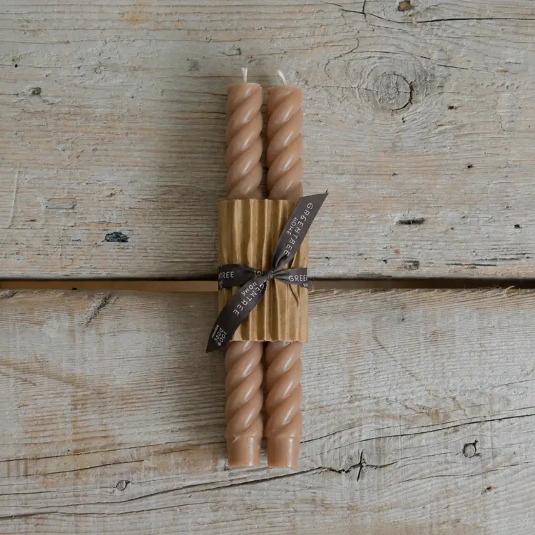 Pair of Rope Taper Candles 10"