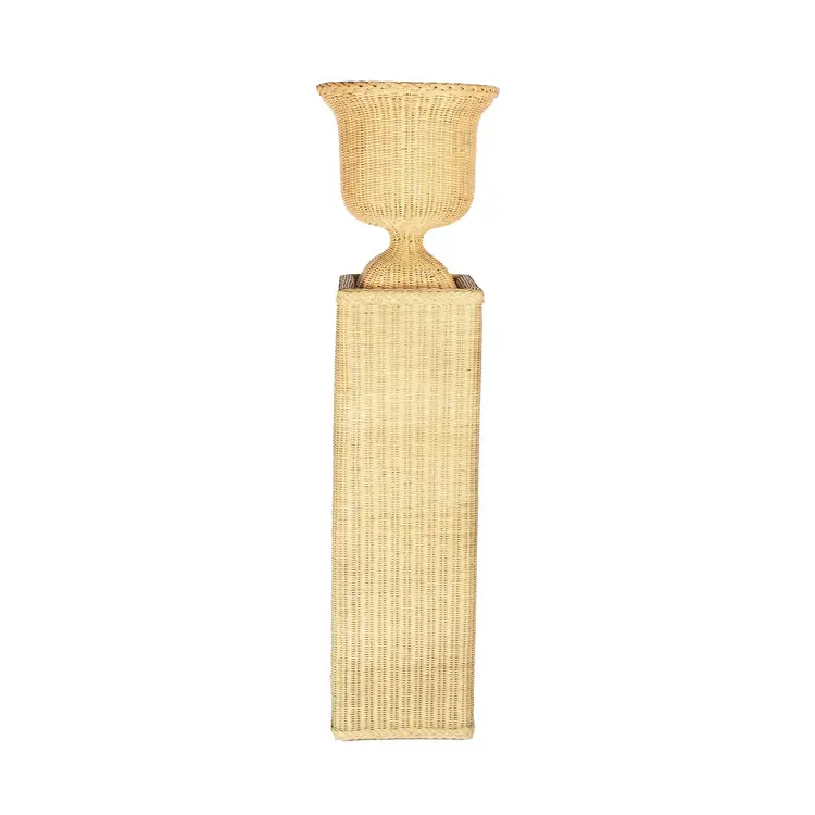Fitrit Rattan Urn Planter & Pedestal Stand