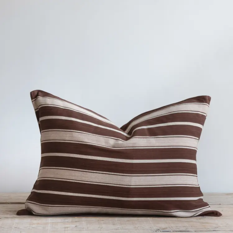 Brown & Ecru Stripe Cushion