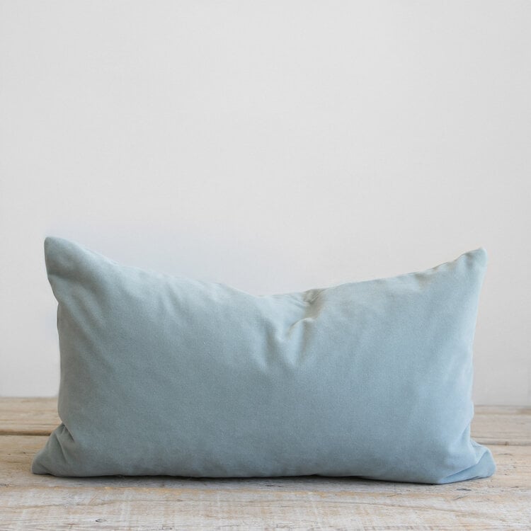 Emile Velvet Cushion in Sky