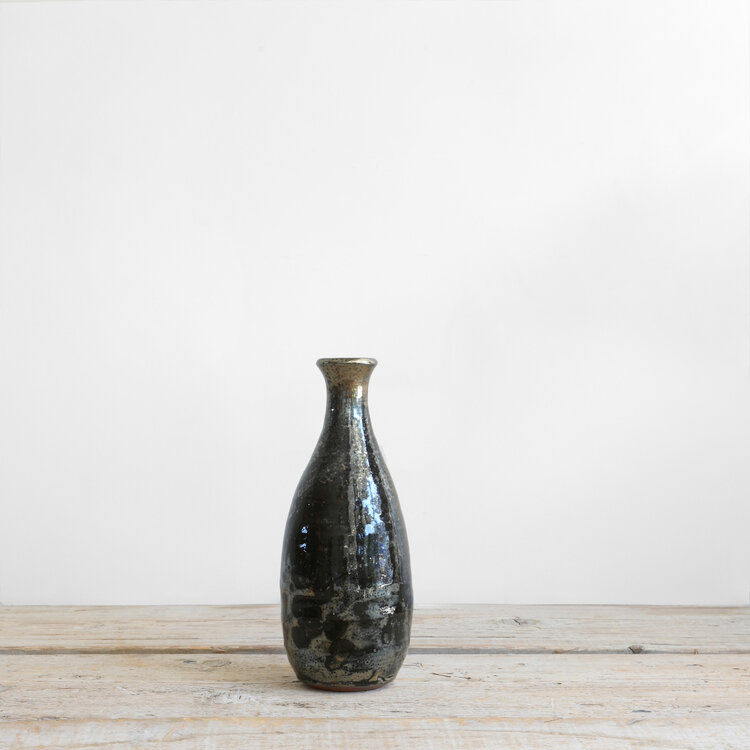Christer Myrberg Small Pottery Bottle Vase in Japanese Mingei Style
