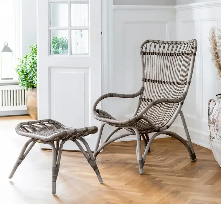Monet Footstool in Taupe with Cushion