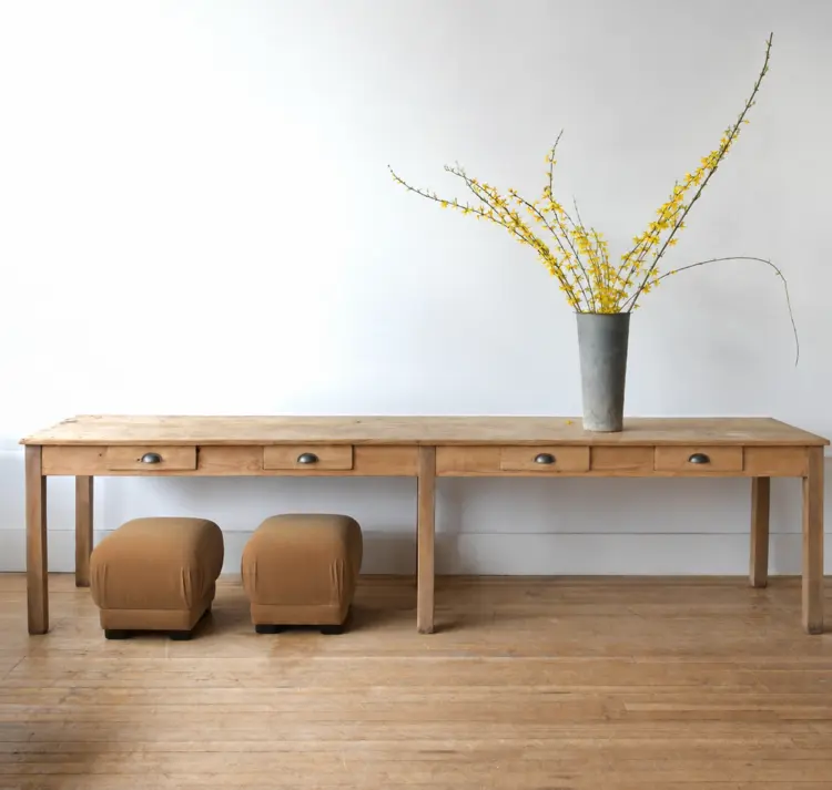Gild Mushroom Footstool Ottoman Pouf in Caramel Mohair
