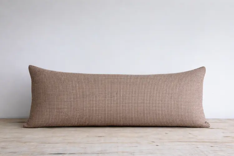 Brown Gingham Cotton Cushion