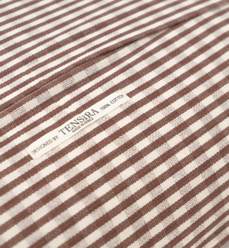 Brown Gingham Cotton Cushion