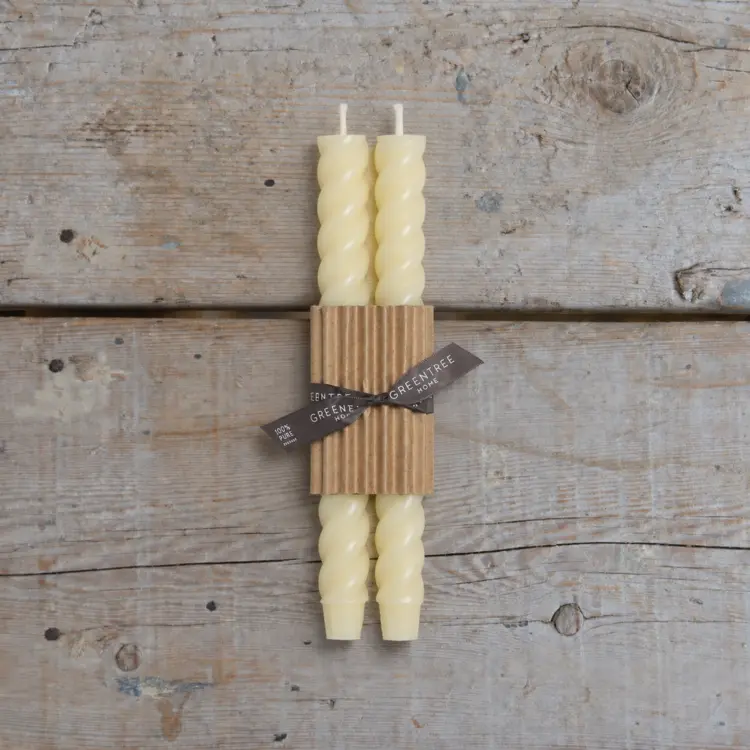 Pair of Rope Taper Candles 10"