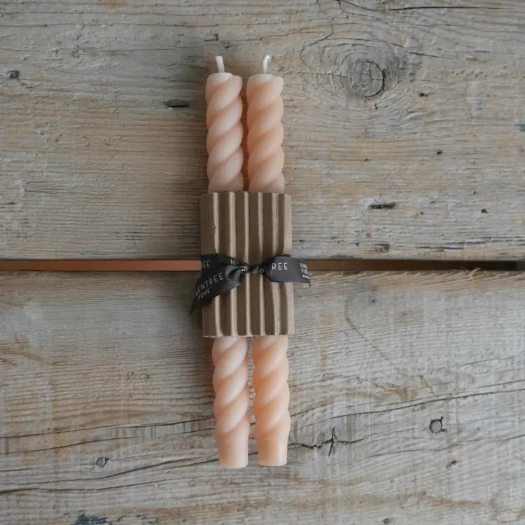 Pair of Rope Taper Candles 10"