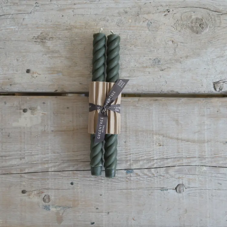 Pair of Rope Taper Candles 10"