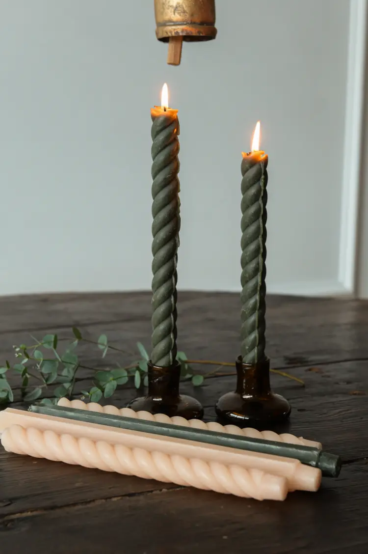 Pair of Rope Taper Candles 10"