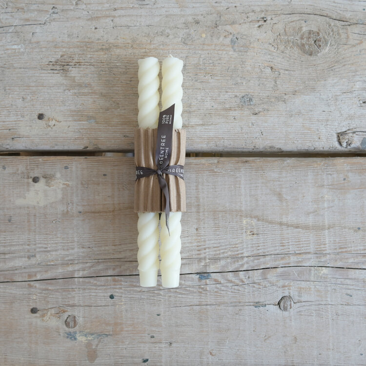 Pair of Rope Taper Candles 10"