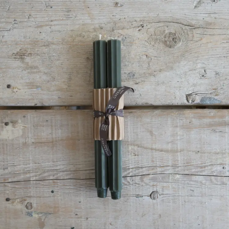 12" Fluted Church Taper Candles pair