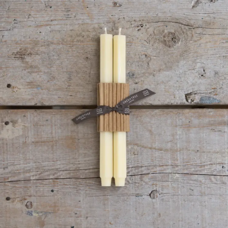 12" Fluted Church Taper Candles pair
