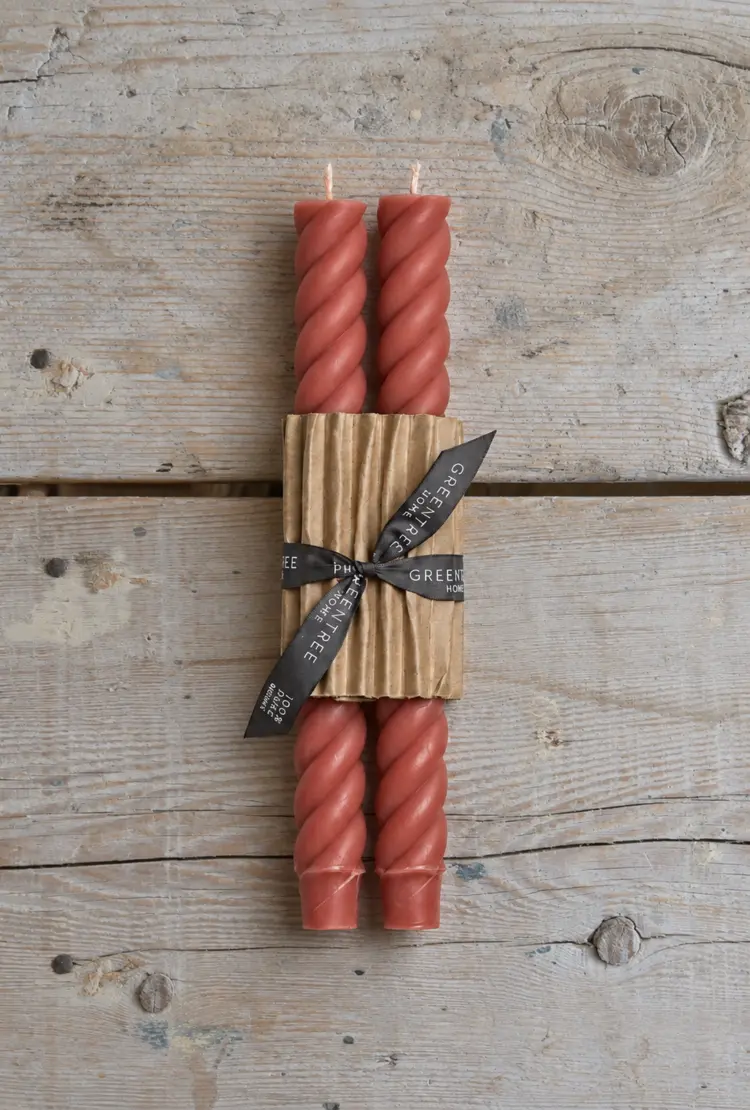 Pair of Rope Taper Candles 10"