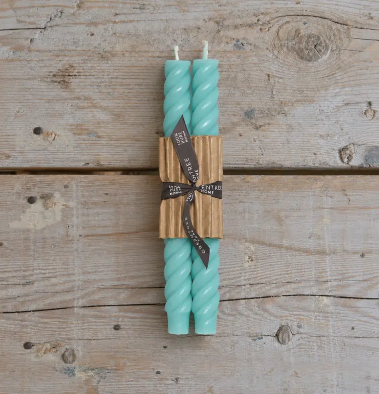 Pair of Rope Taper Candles 10"