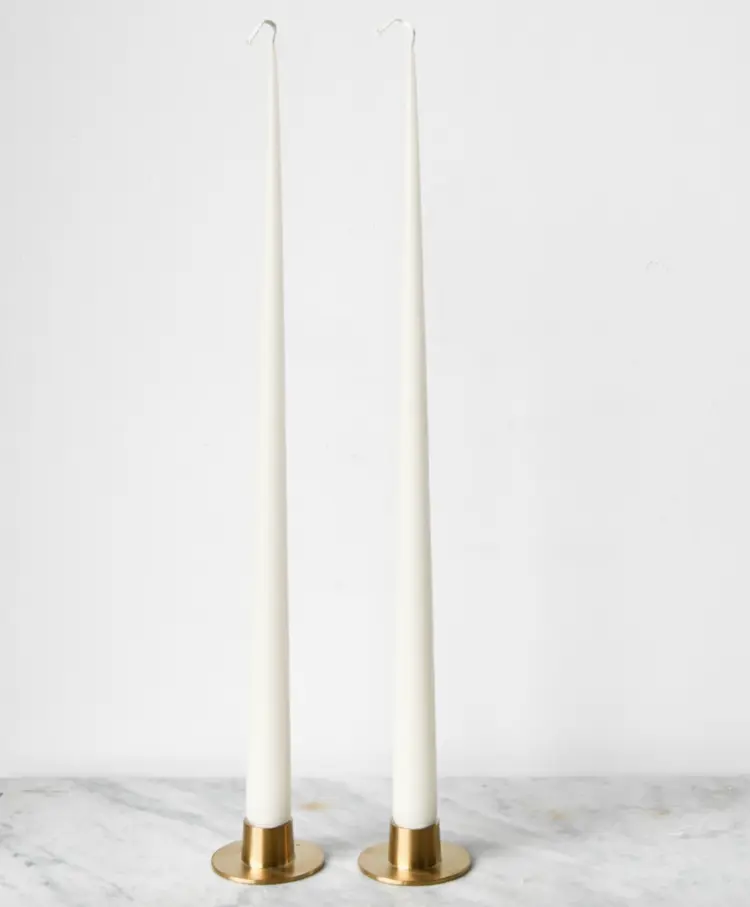 Brass Tapered Candle Holders, Set of 2