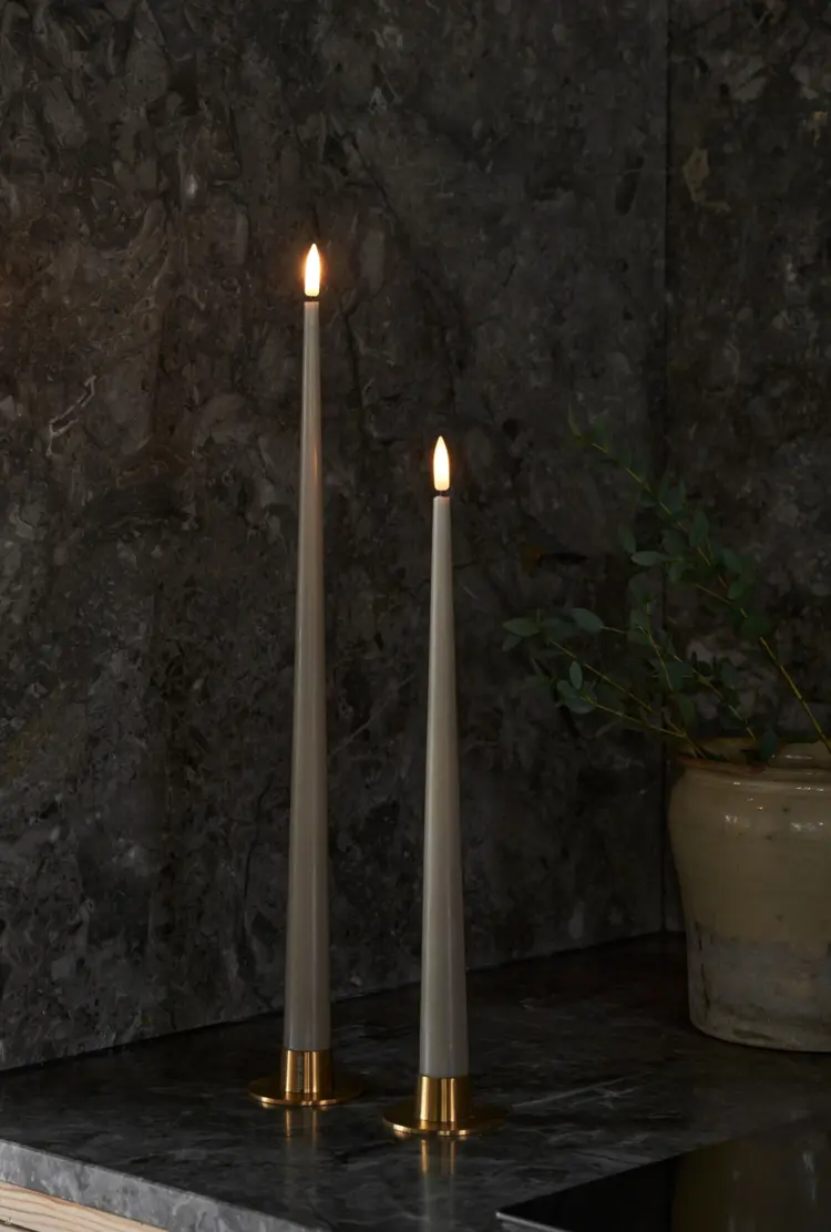 Brass Tapered Candle Holders, Set of 2