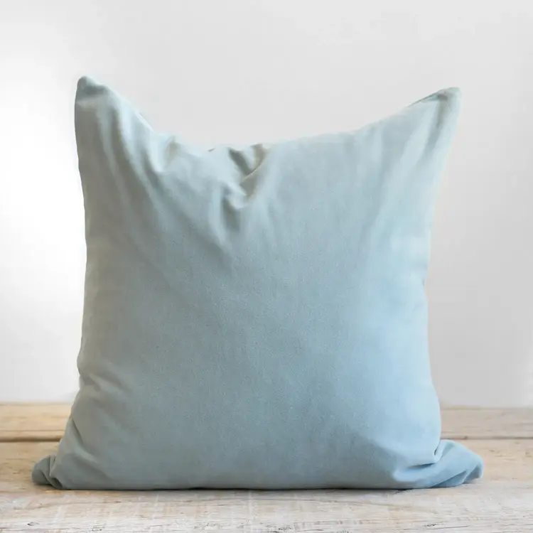 Emile Velvet Cushion in Sky