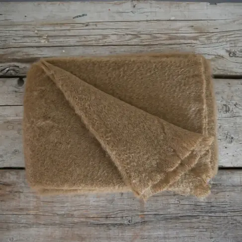 Mohair Throw in Dark Tan