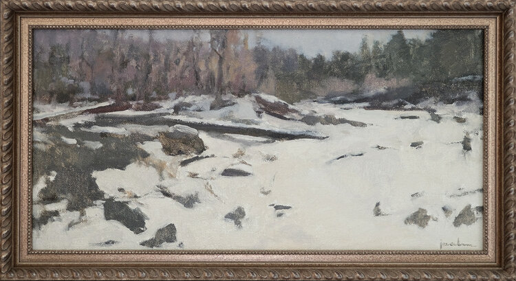 Canyon Creek In Snow Original Oil Painting by Maria Josenhans