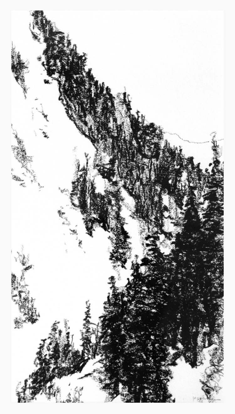 'Backcountry Slope' oil pastel by Maria Josehans