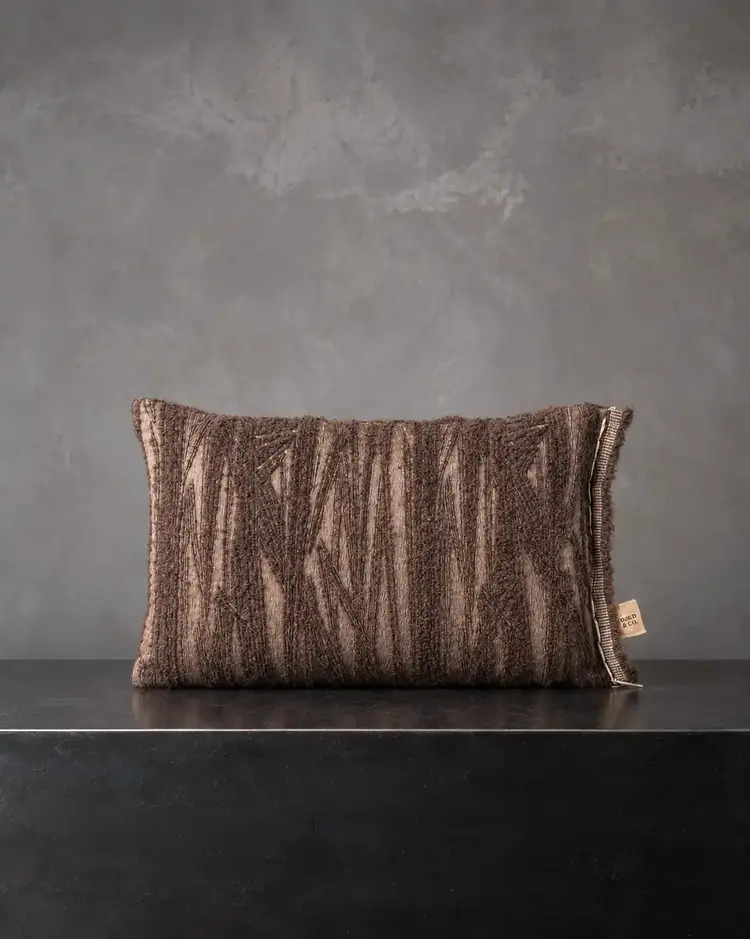 Abibo Mohair Cushion in Chestnut