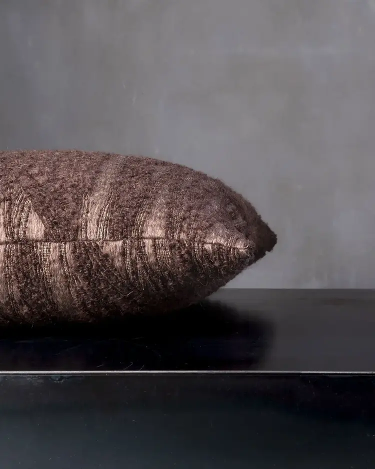 Abibo Mohair Cushion in Chestnut