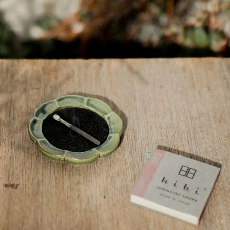 Green Flower Incense Tray