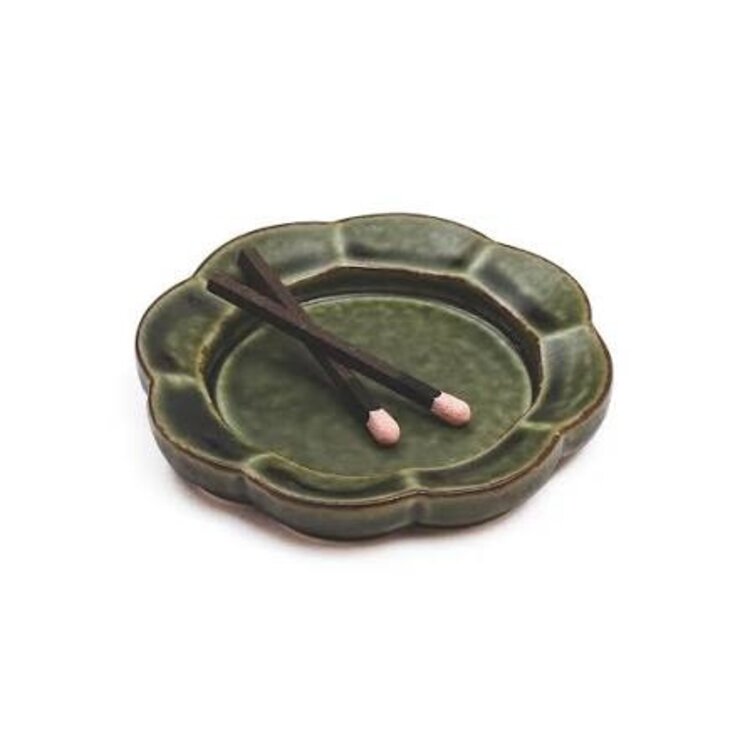 Green Flower Incense Tray