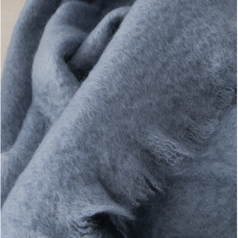 Mohair Throw Blanket in Provence Blue
