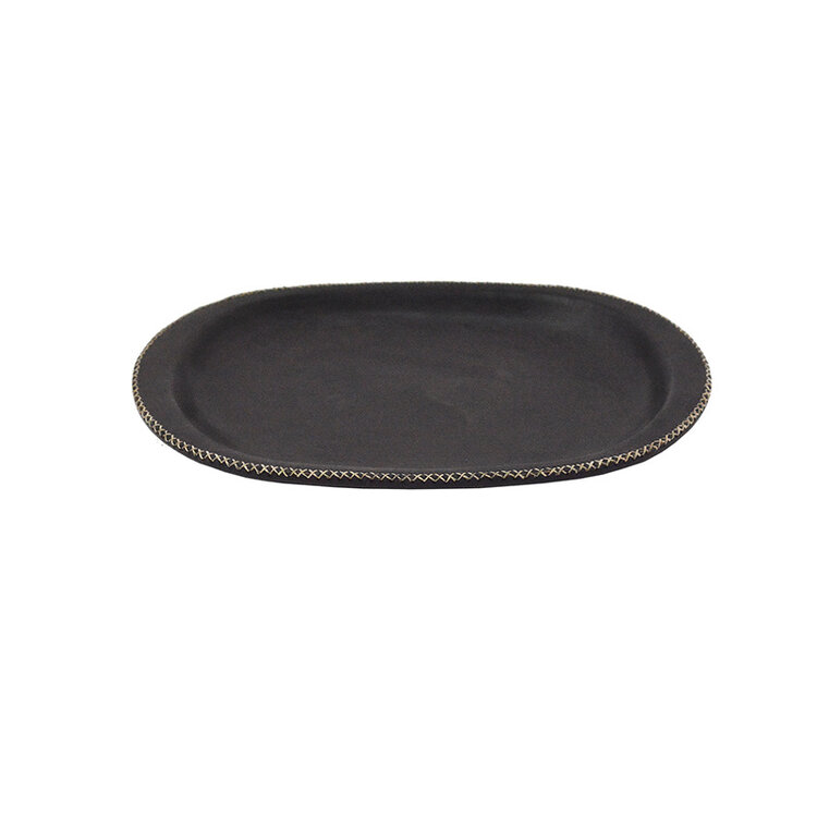 Oval Leather Tray