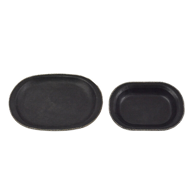 Oval Leather Tray