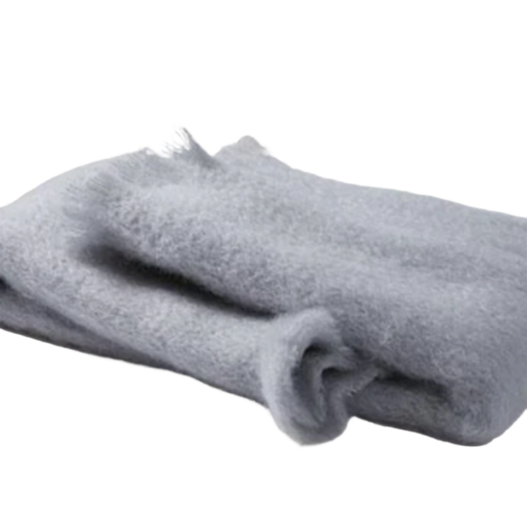 Mohair Throw in Ice Blue/Grey